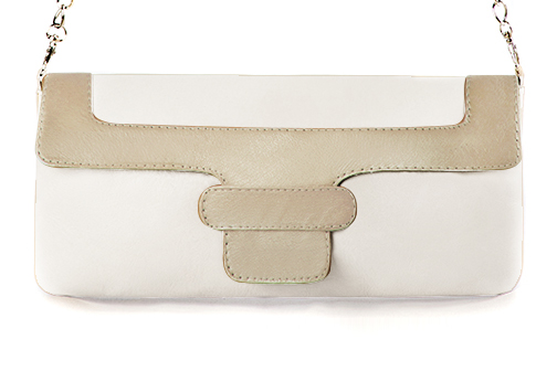 Gold and off white matching shoes, clutch and . Wiew of clutch - Florence KOOIJMAN